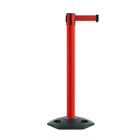 MONTOUR LINE Stanchion Belt Barrier Rubber Base Red Post 16ft.Red Belt MSR650-RD-RD-160